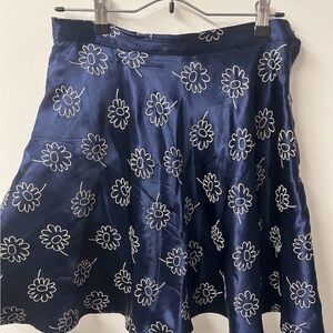 Navy Floral Skater Skirt